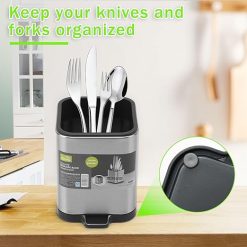 Hộp Cắm Dao Inox Có Đáy Thoát Nước Cao Cấp 12x10x10cm - HCDIN01