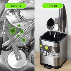 Hộp Cắm Dao Inox Có Đáy Thoát Nước Cao Cấp 12x10x10cm - HCDIN01