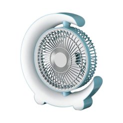 Quạt Tích Điện Để Bàn Hình Trăng Khuyết Có Đèn Led - QDBLED01