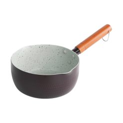 Chảo Chống Dính Tráng Men Cán Gỗ Nhiều Màu 18.5x7.5cm - CCCDCG01