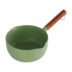 Chảo Chống Dính Tráng Men Cán Gỗ Nhiều Màu 18.5x7.5cm - CCCDCG01