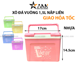 Thùng Đá Vuông Giữ Nhiệt Bibi Nắp Liền 1.5L 17x14.5x13cm - TDVGNBIBI01