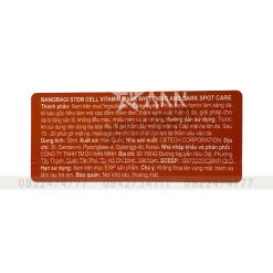 Mặt Nạ Banobagi Màu Cam Stem Cell Vitamin Mask Whitening Dark Spot Care Hộp 10 Miếng - 8809486365281