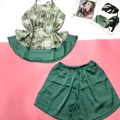 Đồ bộ mango áo 2 dây phối 2 màu cùng nhiều hoạ tiết - DBO5036