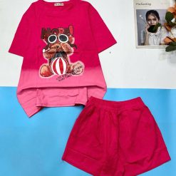 Đồ bộ quần đùi áo tay ngắn 2 màu in hình chú chó - DBO5039