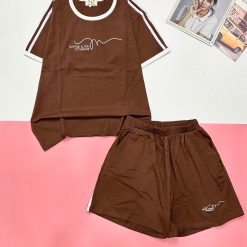 Đồ bộ quần đùi áo tay ngắn in sọc thể thao - DBO5046