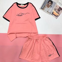 Đồ bộ quần đùi áo tay ngắn in sọc thể thao - DBO5046