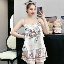 Đồ bộ quần đùi latin áo hai dây in nhiều hoạ tiết - DBO5047