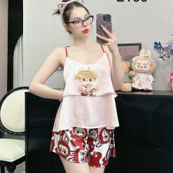 Đồ bộ quần đùi latin áo hai dây in nhiều hoạ tiết - DBO5047