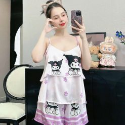 Đồ bộ quần đùi latin áo hai dây in nhiều hoạ tiết - DBO5047