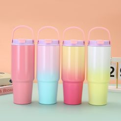 Bình Giữ Nhiệt Ly Giữ Nhiệt Inox 900ml Loang Màu Có Quai 24x9x7cm - BGNLM