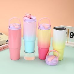 Bình Giữ Nhiệt Ly Giữ Nhiệt Inox 900ml Loang Màu Có Quai 24x9x7cm - BGNLM