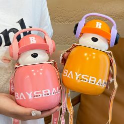 Bình Nước Giữ Nhiệt Hình Gấu Chữ B 460ml 18x10cm - BGNHTGCB