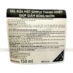 Sữa Rửa Mặt Simple Micellar Gel Wash Cho Da Dầu Mụn 150ml - 8710908710773