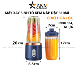 Máy Xay Sinh Tố Kèm Nắp Đậy 310ml 20x8.5cm - MXSTKND