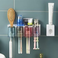 Bộ Nhả Kem Đánh Răng Kèm 4 Cốc Treo Tường - GDBCDR