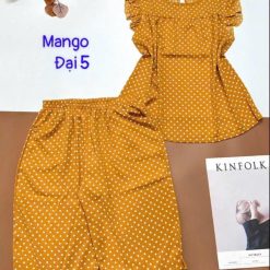 Đồ bộ mango quần ngố áo tay bèo nhiều hoạ tiết - DBO5051