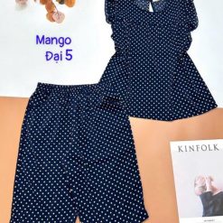 Đồ bộ mango quần ngố áo tay bèo nhiều hoạ tiết - DBO5051