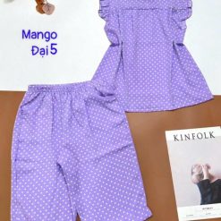 Đồ bộ mango quần ngố áo tay bèo nhiều hoạ tiết - DBO5051