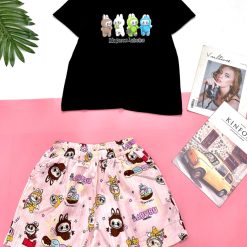 Đồ bộ quần đùi áo tay ngắn tăm nhuyễn phối đũi sọc size đại - DBO5056