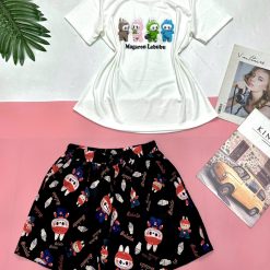 Đồ bộ quần đùi áo tay ngắn tăm nhuyễn phối đũi sọc size đại - DBO5056