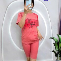 Đồ bộ quần lửng áo tay ngắn in loang chữ - DBO5062