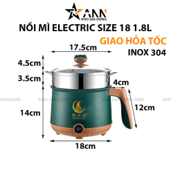 Nồi Mì Electric Size 18 Nồi Điện Nấu Mì 2 Tầng Dung Tích 1.8L - NMELECTRIC18