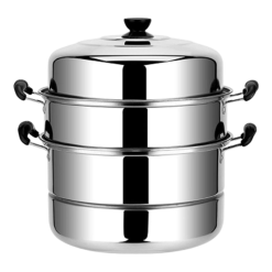 Nồi Hấp 2 Tầng Inox Cho Cả Bếp Từ Và Bếp Ga Tặng Kèm Xửng Hấp 28x30cm - NH3TIN