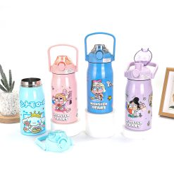 Bình Giữ Nhiệt Inox Có Quai In Hoạt Hình 1000ml - BGNINCQHTDT