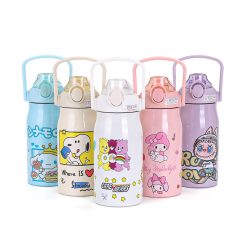 Bình Giữ Nhiệt Inox Có Quai In Hoạt Hình 1000ml - BGNINCQHTDT