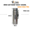 Bình Giữ Nhiệt Inox 1L Có Dây Xách 25x8cm - BGNIN