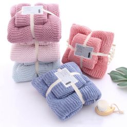 Túi Lưới 2 Khăn Tắm Lông Cừu Hàn Quốc Mịn Dễ Thấm Nước 73x118cm Và 58x30cm - TL2KTHQ