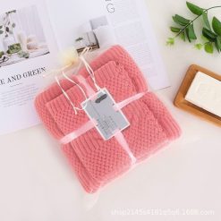 Túi Lưới 2 Khăn Tắm Lông Cừu Hàn Quốc Mịn Dễ Thấm Nước 73x118cm Và 58x30cm - TL2KTHQ