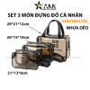 Set 3 Túi Đựng Đồ Dùng Cá Nhân - Túi Đựng Mỹ Phẩm Trang Điểm - Nhựa Trong Suốt Chống Thấm - S3TTS