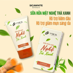 Sữa Rửa Mặt P'Real Sica White Nghệ Trà Xanh Turmeric Green Tea Cleanser 80ml - 8936226110327