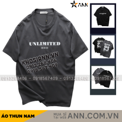Áo Thun Nam Cổ Tròn Pack Hourse In Chữ Unlimited 23 - Có Big Size 100kg - AB522