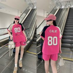 Đồ bộ quần đùi áo tay ngắn in hình số 80 - DBO5079