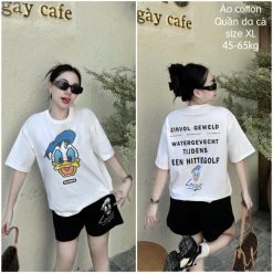 Đồ bộ quần đùi áo tay ngắn in hình vịt - DBO5080