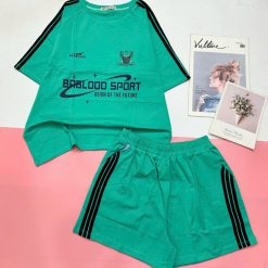 Đồ bộ quần đùi áo tay ngắn in nhiều chữ - DBO5081