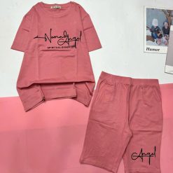 Đồ bộ quần lửng áo tay ngắn in chữ Angle - DBO5083