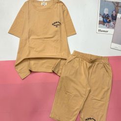 Đồ bộ quần lửng áo tay ngắn in chữ nhỏ - DBO5085