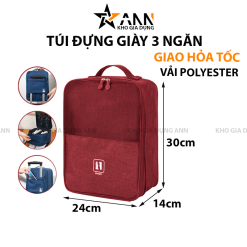 Túi Đựng Giày 3 Ngăn 30x14x24cm - TDG3N