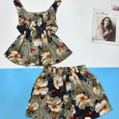 Đồ bộ quần đùi áo bao lỗ in nhiều họa tiết - DBO5095