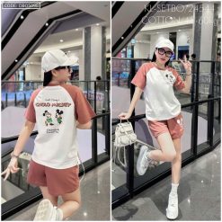 Đồ bộ quần đùi áo tay ngắn in hình chuột mickey - DBO5098