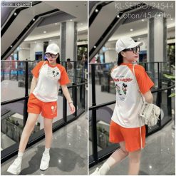 Đồ bộ quần đùi áo tay ngắn in hình chuột mickey - DBO5098