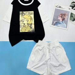 Đồ bộ quần đùi áo tay ngắn in chữ beautiful - DBO5099