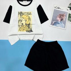 Đồ bộ quần đùi áo tay ngắn in chữ beautiful - DBO5099