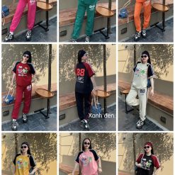 Đồ bộ quần dài áo tay ngắn thể thao in số 22 - DBO5104