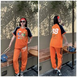 Đồ bộ quần dài áo tay ngắn thể thao in số 22 - DBO5104