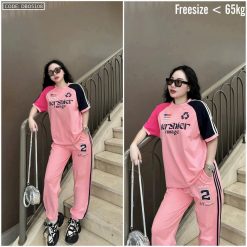 Đồ bộ quần dài áo tay ngắn thể thao in - DBO5108